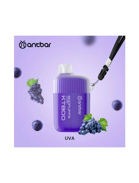 Vaper desechable Antbar KT800 Uva / 20mg / 800 Caladas / Colgante Incluido